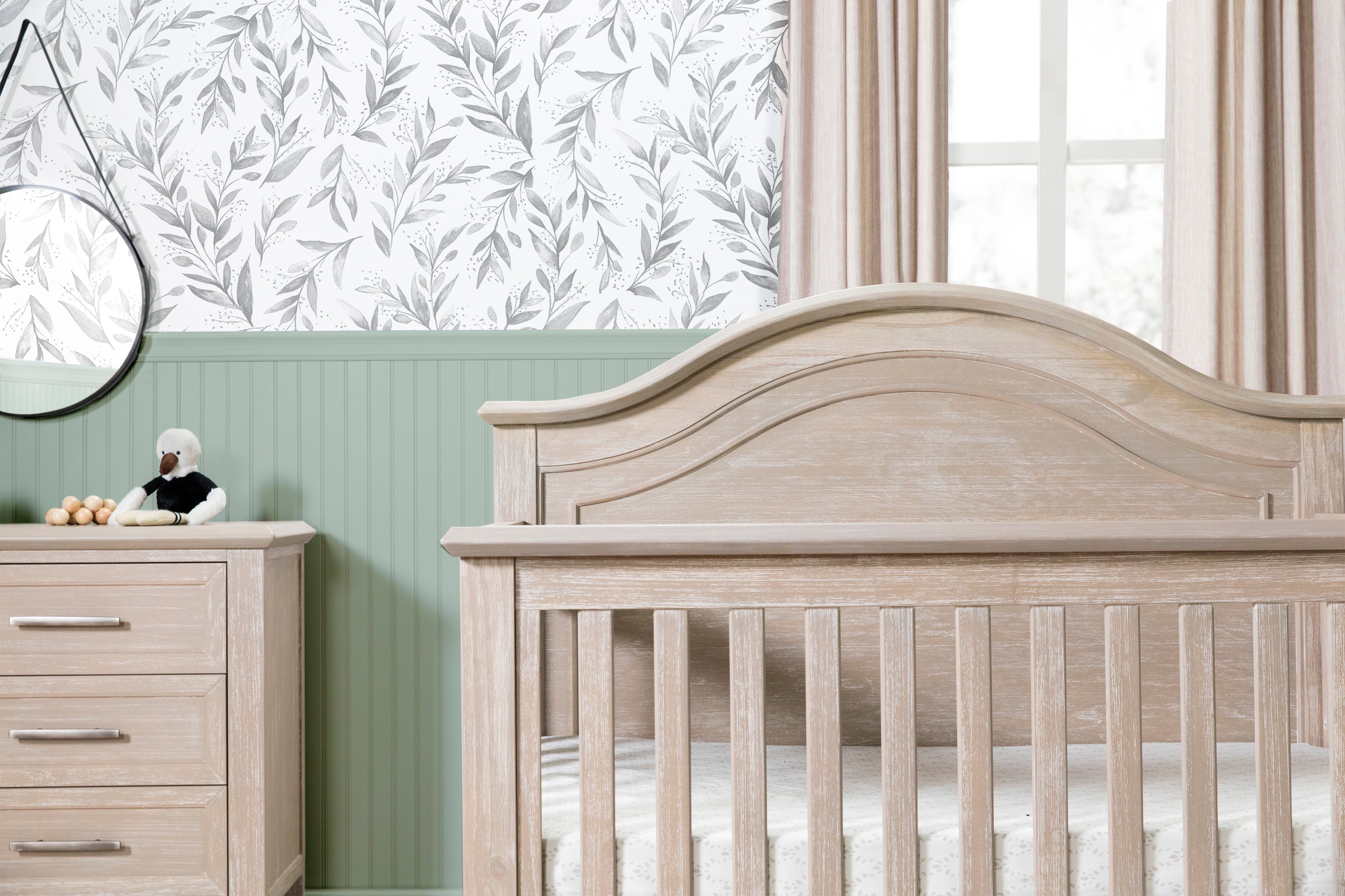 Monogram by Namesake Barrow Rustic 4 in 1 Convertible Curve Top Crib in Sandbar - Image 3