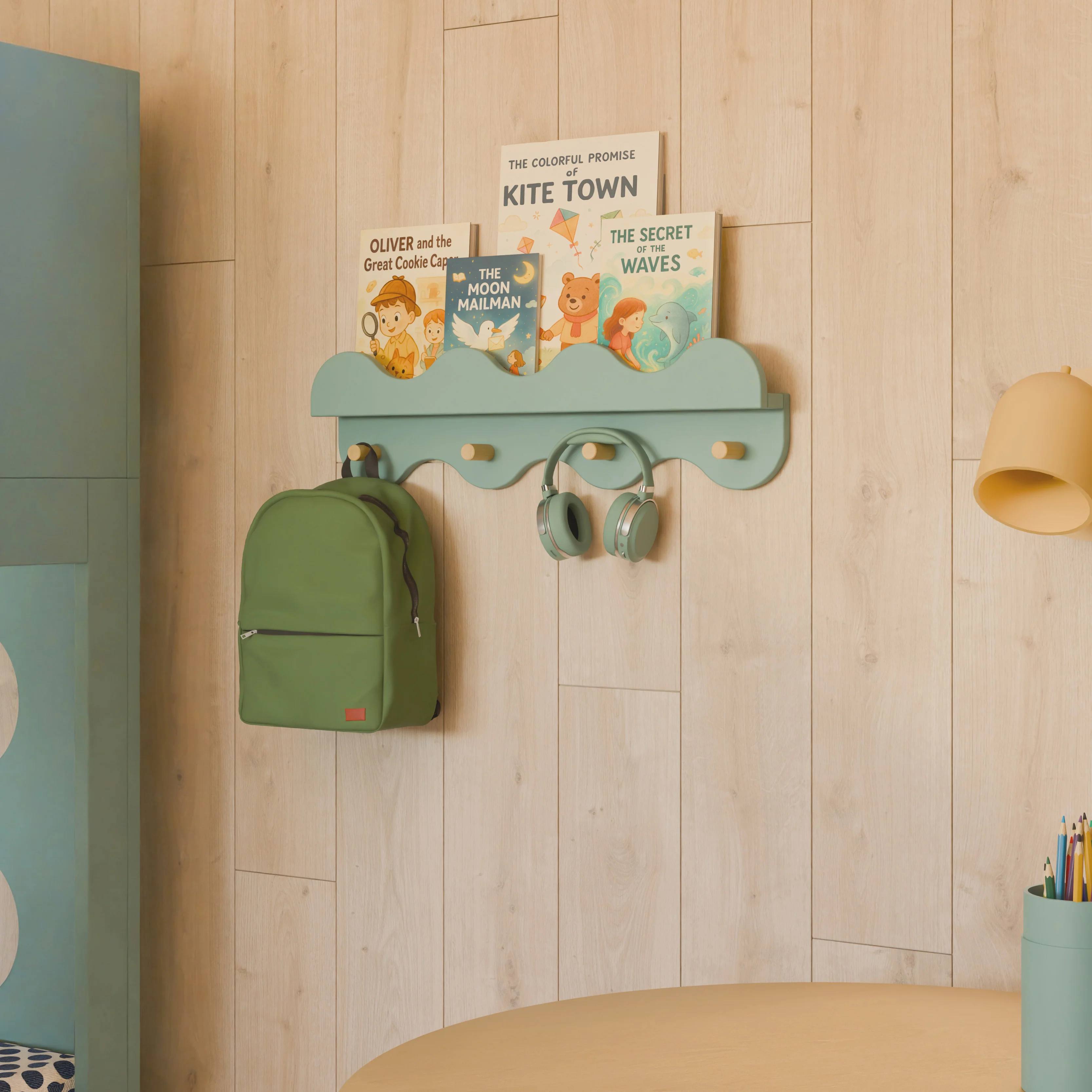 Blkids Lido Wave Book Shelf with Hooks - Image 11
