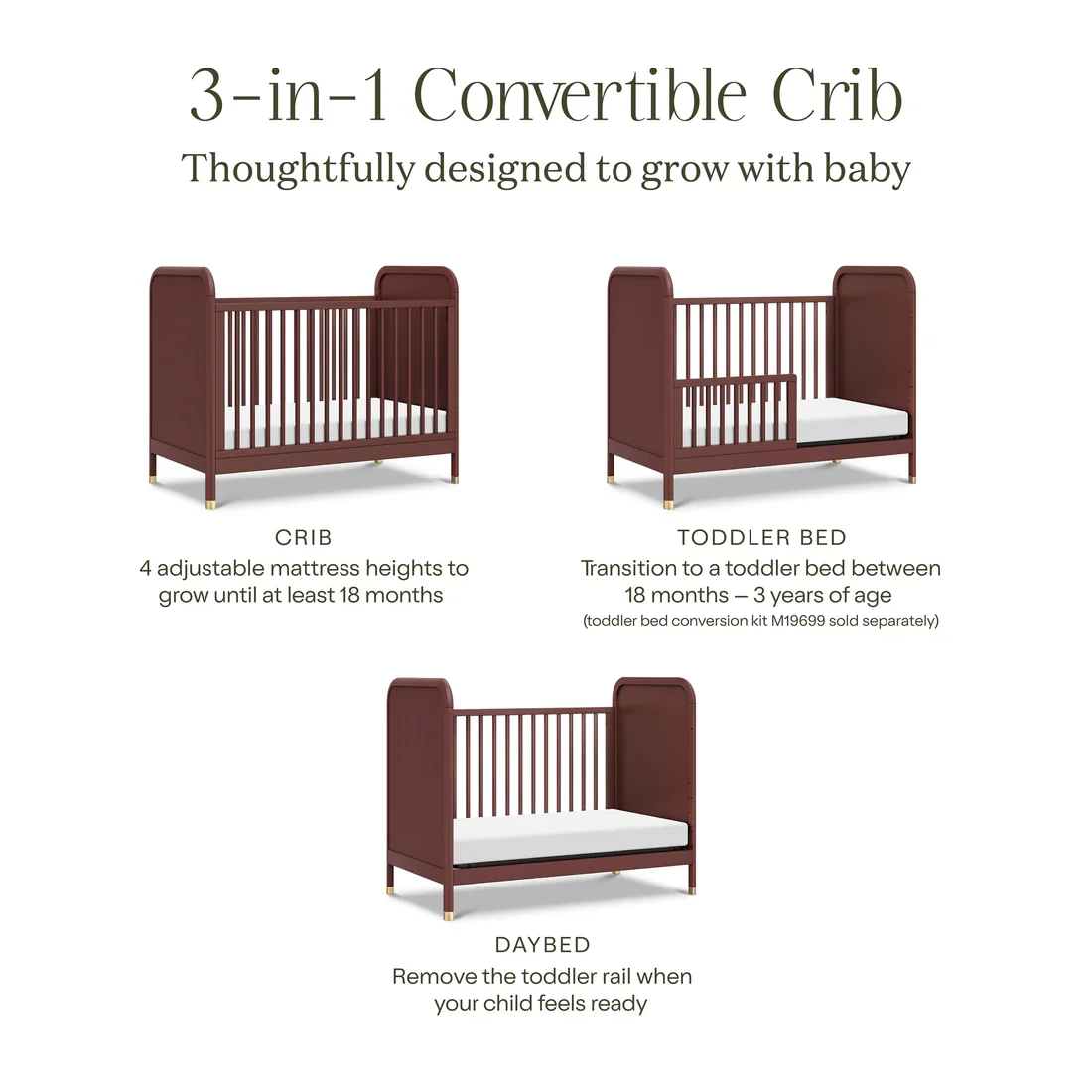Brimsley Tambour 3 in 1 Convertible Crib - Image 29