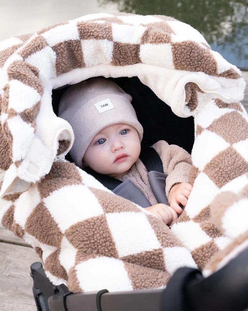 7AM Car Seat Cocoon Checker Berber 0-12M - Image 12