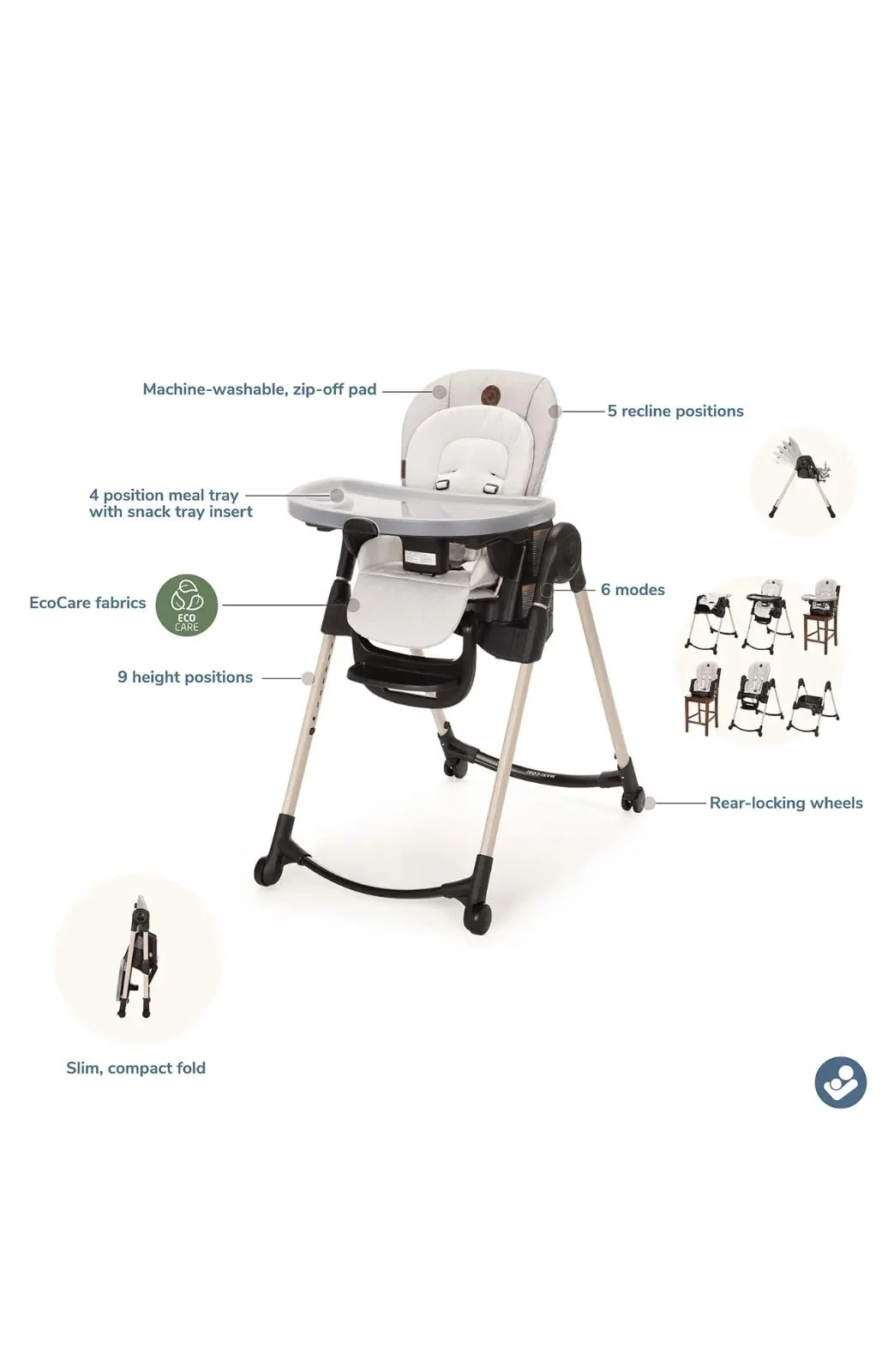 Maxi Cosi Minla High Chair in Onyx Sand - Image 3