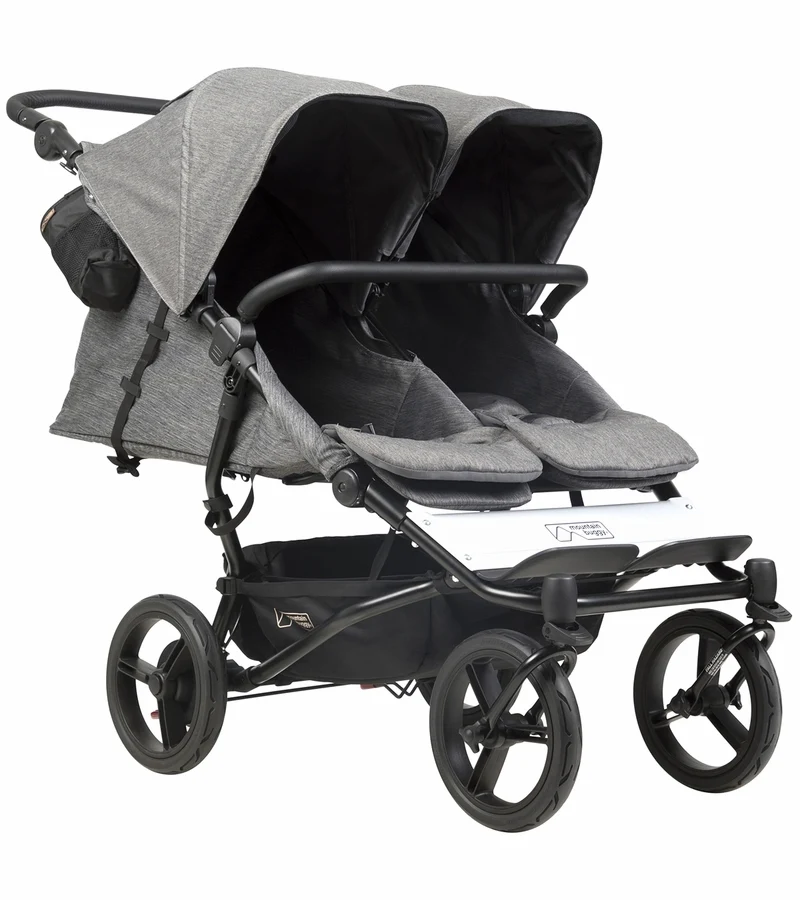 Mountain Buggy Duet Luxury Stroller with Satchel & Bag Clips Herringbone - Image 3