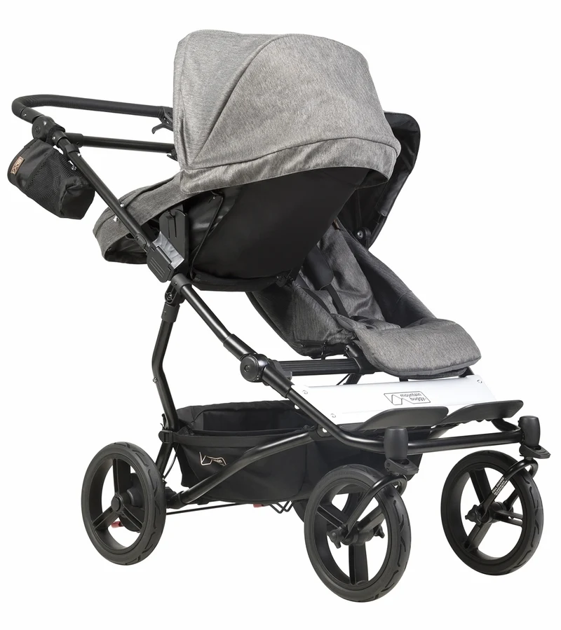 Mountain Buggy Duet Luxury Stroller with Satchel & Bag Clips Herringbone - Image 5