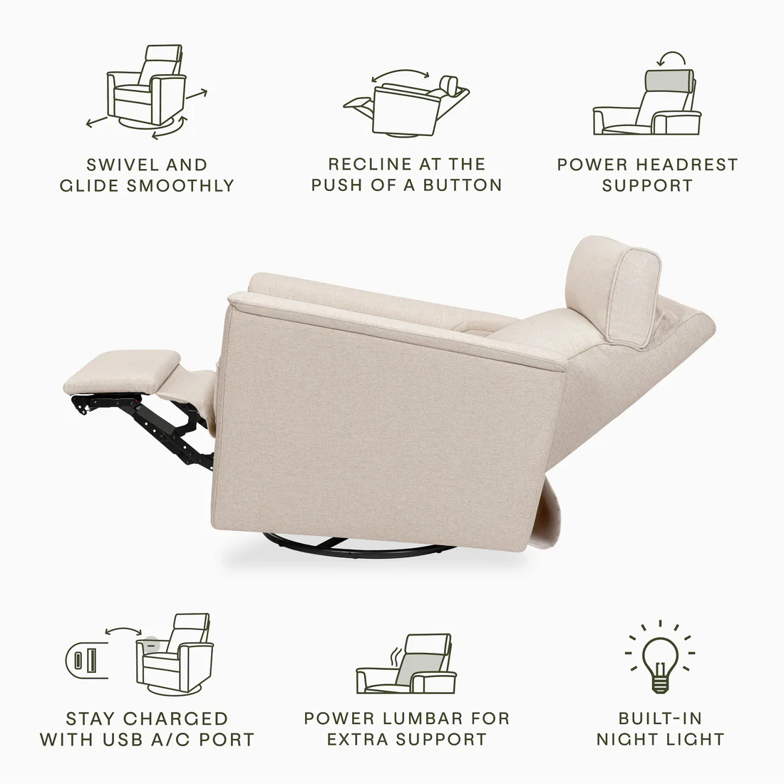 Namesake Willa Pro Power Glider Recliner w/ Power Lumbar - Image 8