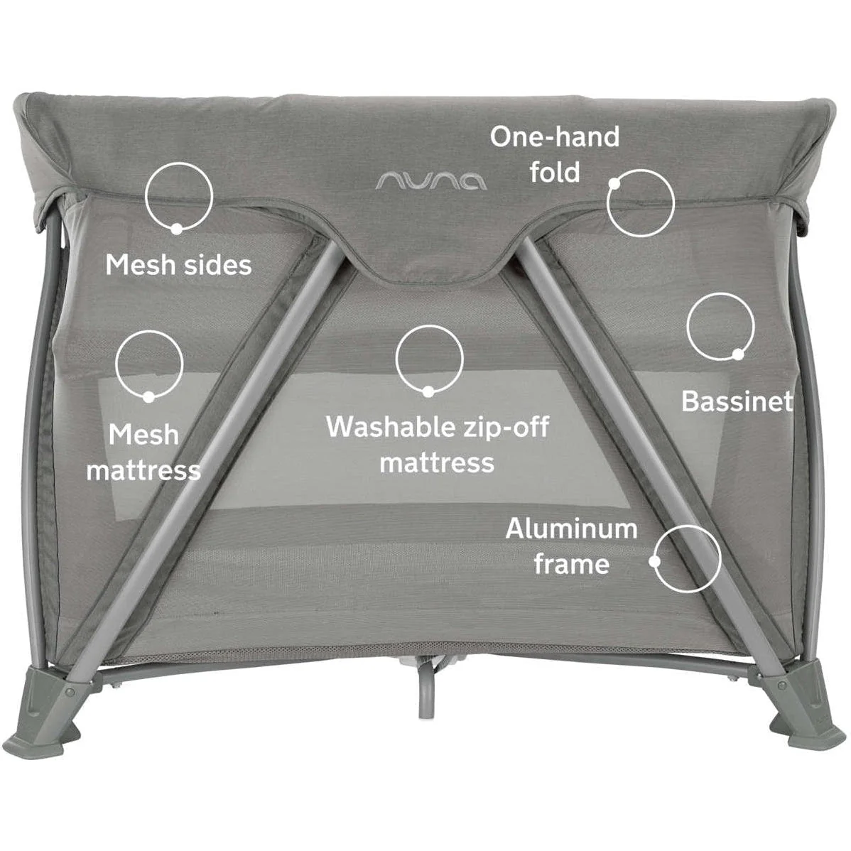 Nuna Cove Aire Go Playard + Bassinet in Frost - Image 4