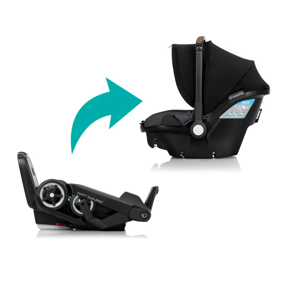 Evenflo Shyft DualRide Infant Car Seat Stroller Combo with Carryall Storage - Image 10