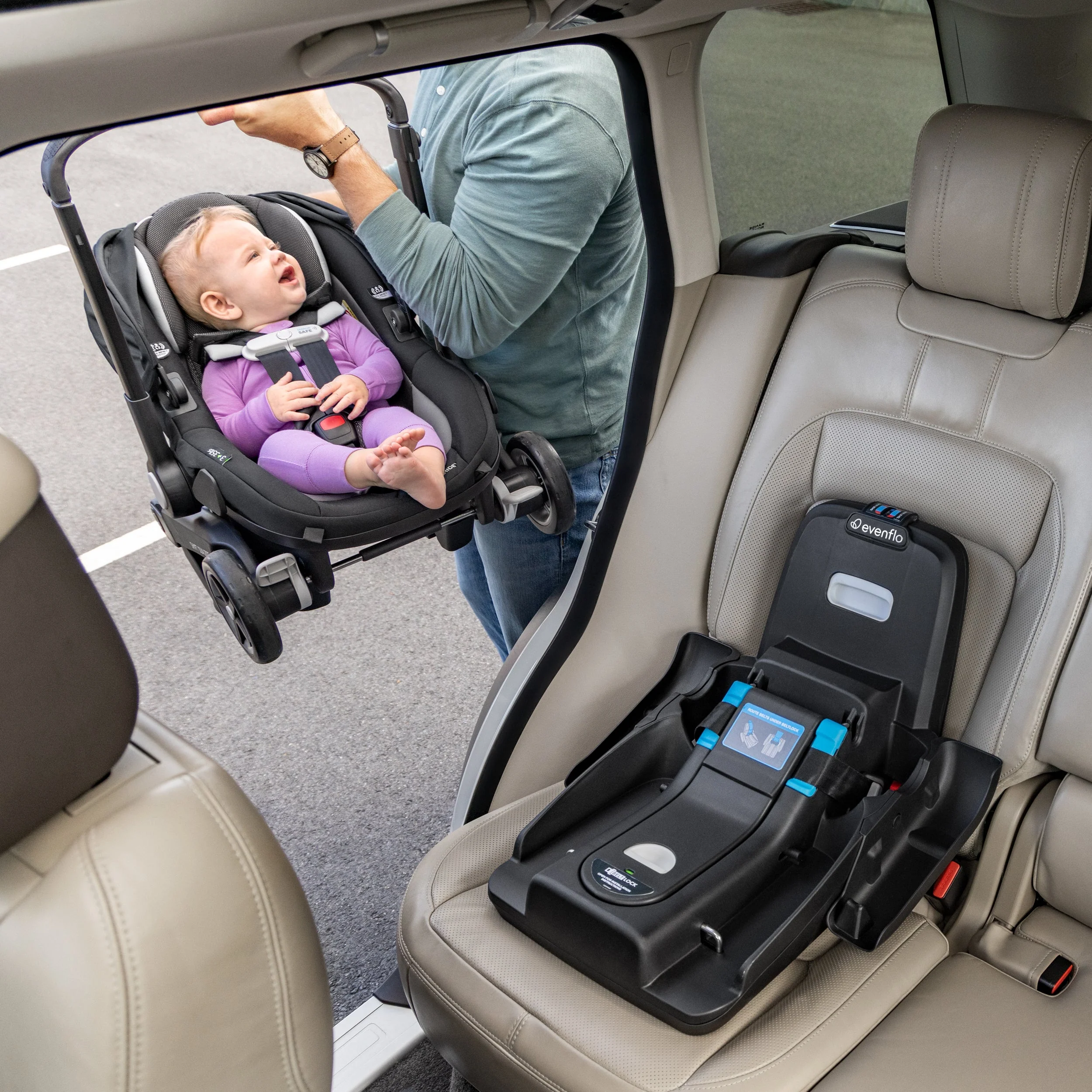 Evenflo Shyft DualRide Infant Car Seat Stroller Combo with Carryall Storage - Image 12