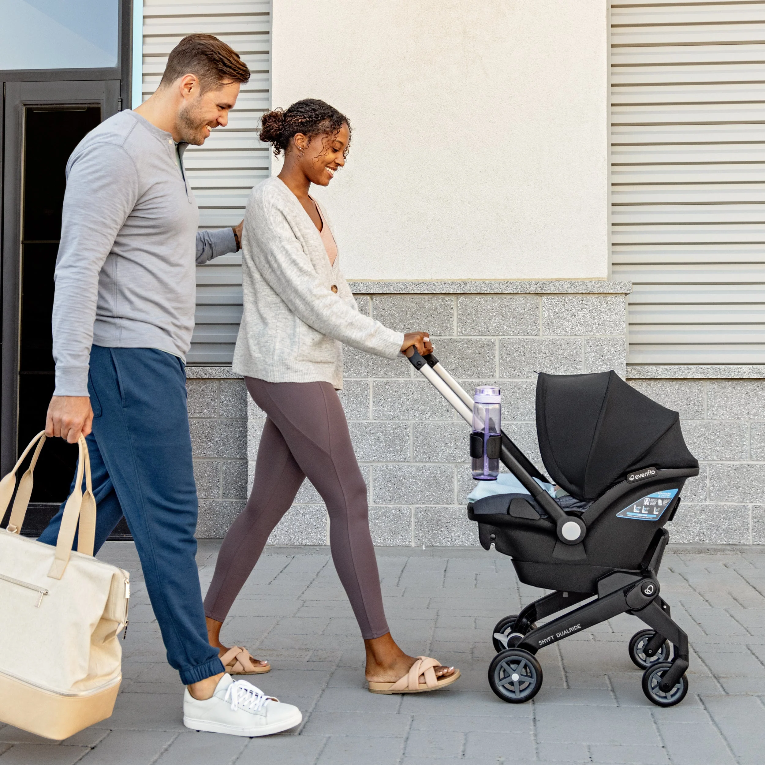 Evenflo Shyft DualRide Infant Car Seat Stroller Combo with Carryall Storage - Image 5