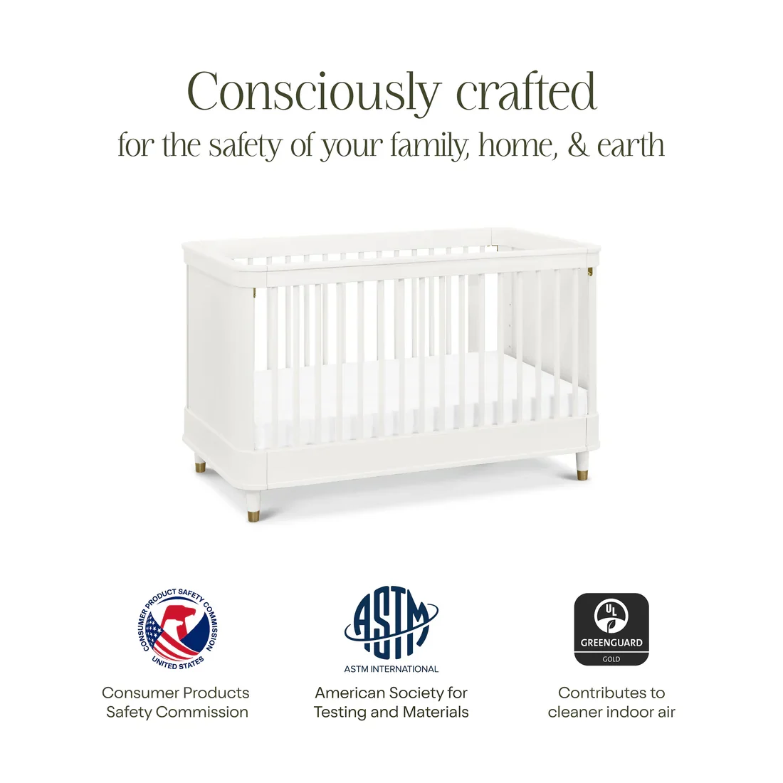 Tanner 3 in 1 Convertible Crib in Warm White - Image 7