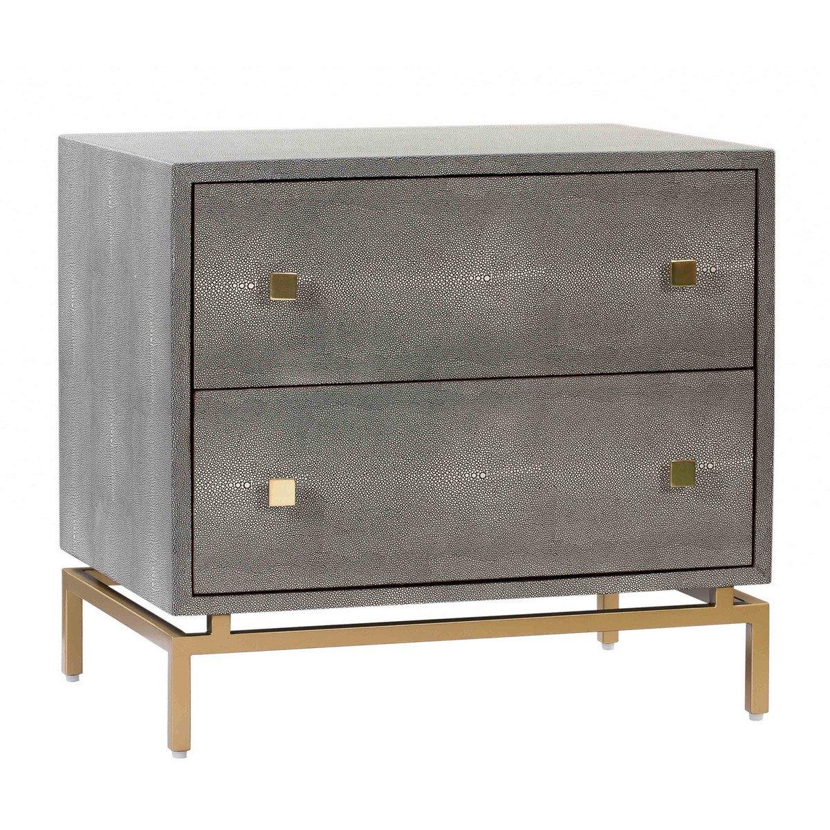 TOV Furniture Modern Pesce Shagreen Nightstand TOVD44015 - Image 3