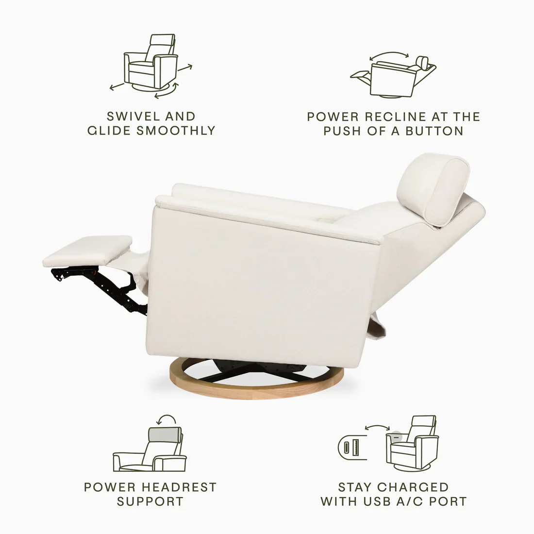 Monogram Willa Plus Power Glider Recliner w/ Power Headrest - Image 13